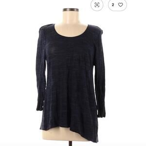 White House Black Market Blue 3/4 Sleeve Top Size M